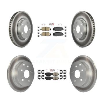 Front Rear Ceramic Pads And Coated Disc Brake Rotors Kit For Toyota RAV4 KGA-101187