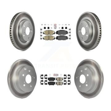 Front Rear Ceramic Pads And Coated Disc Brake Rotors Kit For Toyota RAV4 KGA-101188