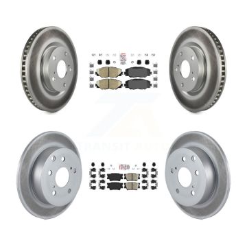 Front Rear Ceramic Pads And Coated Disc Brake Rotors Kit For Toyota Matrix Pontiac Vibe KGA-101194