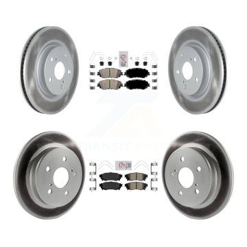 Front Rear Ceramic Pad & Coated Brake Rotor Kit For Toyota RAV4 Camry Corolla Cross Lexus KGA-101212