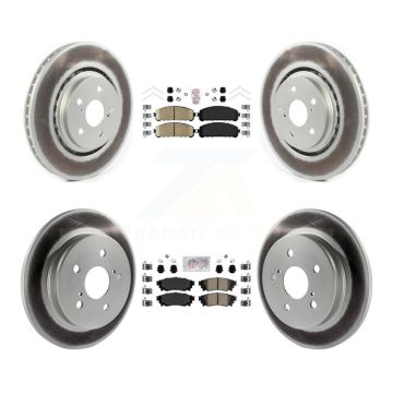 Front Rear Ceramic Pads And Coated Disc Brake Rotors Kit For Toyota Camry Avalon TRD KGA-101237