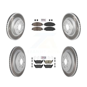 Front Semi-Metallic Rear Ceramic Pads And Coated Disc Brake Rotors Kit For Ram 1500 KGA-101250