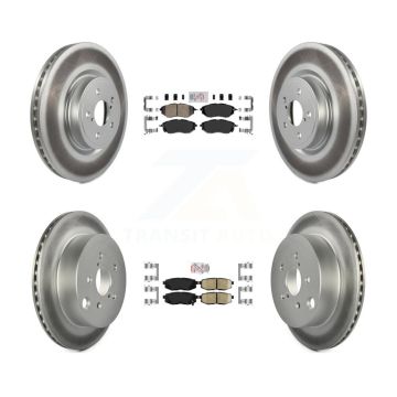 Front Rear Ceramic Pad And Coated Disc Brake Rotor Kit For 2014-2018 Subaru Forester 2.0L KGA-101268