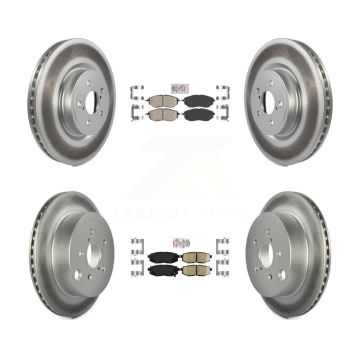 Front Rear Ceramic Pad And Coated Disc Brake Rotor Kit For 2014-2018 Subaru Forester 2.0L KGA-101269
