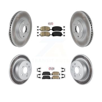 Front Rear Ceramic Pad & Coated Disc Brake Rotors Kit For 2001-2003 Toyota Highlander AWD KGA-101288