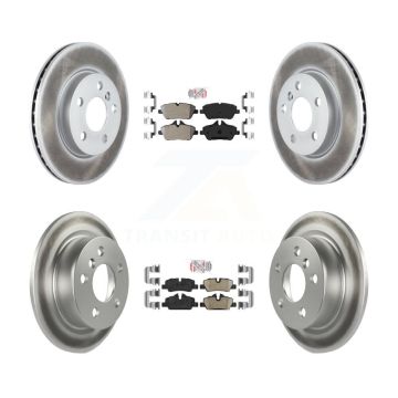 Front Semi-Metallic Rear Ceramic Pads And Coated Disc Brake Rotors Kit For Mini Cooper KGA-101296