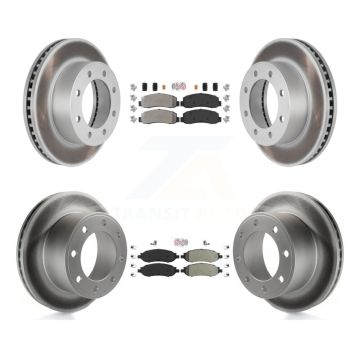 Front Rear Semi-Metallic Pad Coated Disc Brake Rotors Kit For Ford F-350 Super Duty F-250 KGA-101303