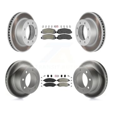 Front Rear Semi-Metallic Pad Coated Disc Brake Rotors Kit For Ford F-350 Super Duty F-250 KGA-101306