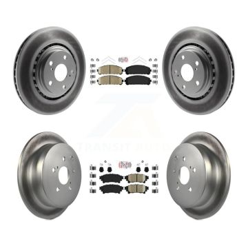 Front Rear Ceramic Pad Coat Disc Brake Rotor Kit For Toyota Sienna Highlander Lexus RX350 KGA-101329