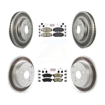Front Rear Ceramic Pads And Coated Disc Brake Rotors Kit For 2012-2018 Toyota Prius V KGA-101334