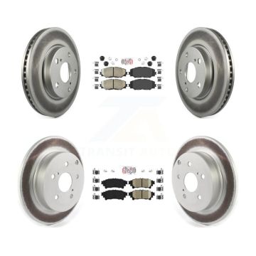 Front Rear Ceramic Pads And Coated Disc Brake Rotors Kit For 2012-2018 Toyota Prius V KGA-101336