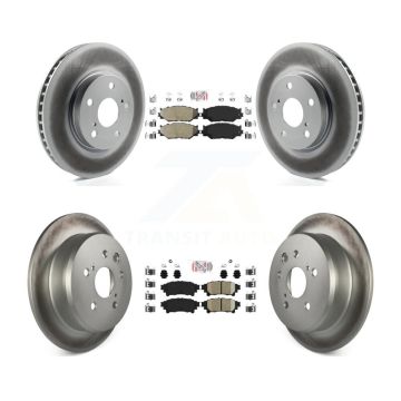 Front Semi-Metallic Rear Ceramic Pad Coated Brake Rotor Kit For Lexus IS250 Base with RWD KGA-101338