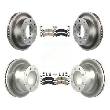 Front Rear Ceramic Pad Coated Disc Brake Rotors Kit For Chevrolet Express 4500 GMC Savana KGA-101350