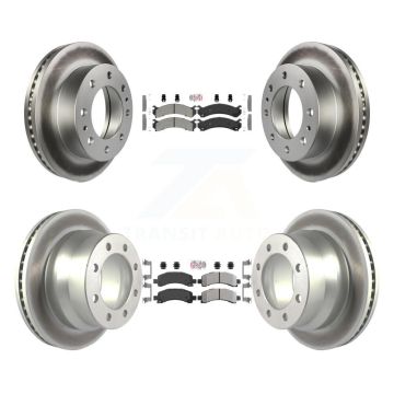 Front Rear Semi-Metallic Pads And Coated Disc Brake Rotors Kit For Chevrolet Express 4500 KGA-101351