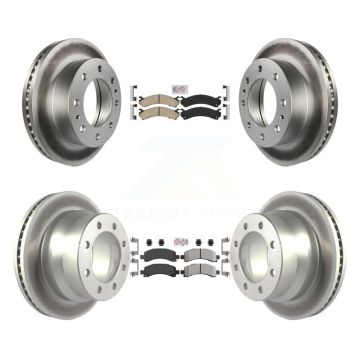 Front Ceramic Rear Semi-Metallic Pad Coat Disc Brake Rotor Kit For Chevrolet Express 4500 KGA-101352