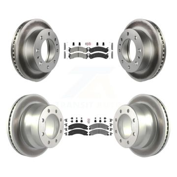Front Rear Semi-Metallic Pad Coated Brake Rotor Kit For Chevrolet Express 4500 GMC Savana KGA-101353