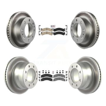 Front Ceramic Rear Semi-Metallic Pad Coat Brake Rotors Kit For Chevrolet Express 4500 GMC KGA-101354