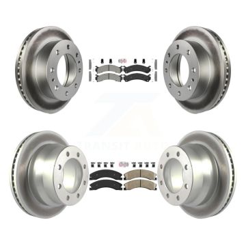 Front Semi-Metallic Rear Ceramic Pad Coat Brake Rotors Kit For Chevrolet Express 4500 GMC KGA-101355
