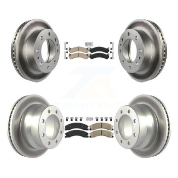 Front Rear Ceramic Pad Coated Disc Brake Rotors Kit For Chevrolet Express 4500 GMC Savana KGA-101356