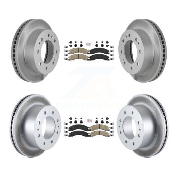 Front Rear Ceramic Pad Coated Brake Rotors Kit For GMC Chevrolet Sierra 2500 HD Silverado KGA-101359