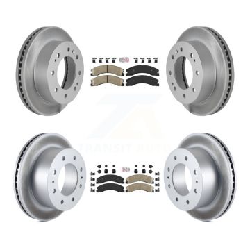 Front Rear Ceramic Pad Coated Brake Rotors Kit For GMC Chevrolet Sierra 2500 HD Silverado KGA-101361
