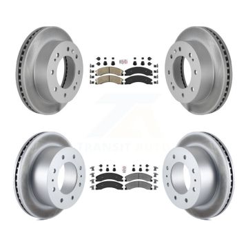 Front Ceramic Rear Semi-Metallic Pad Coated Brake Rotor Kit For GMC Chevrolet Sierra 2500 KGA-101362