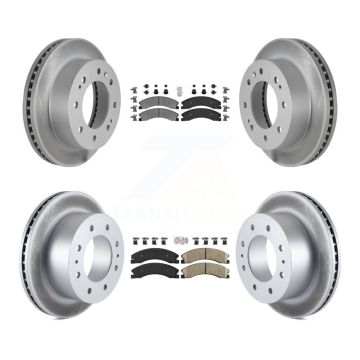 Front Semi-Metallic Rear Ceramic Pad Coated Brake Rotor Kit For GMC Chevrolet Sierra 2500 KGA-101366