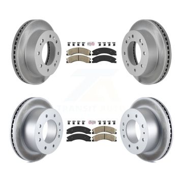 Front Rear Ceramic Pad Coated Brake Rotors Kit For GMC Chevrolet Sierra 2500 HD Silverado KGA-101367