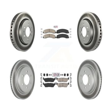 Front Rear Ceramic Pad Coated Brake Rotor Kit For Ford F-150 Expedition Lincoln Navigator KGA-101401