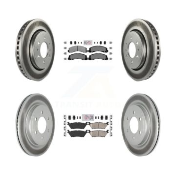 Front Semi-Metallic Rear Ceramic Pad Coat Disc Brake Rotors Kit For Ford F-150 Expedition KGA-101402