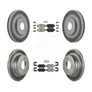 Front Rear Ceramic Pads And Coated Disc Brake Rotors Kit For Hyundai Sonata Kia Optima KGA-101411