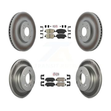 Front Rear Ceramic Pads And Coated Disc Brake Rotors Kit For Hyundai Sonata Kia Optima KGA-101412