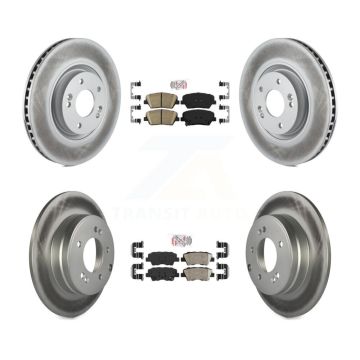 Front Rear Ceramic Pads And Coated Disc Brake Rotors Kit For Hyundai Azera KGA-101418