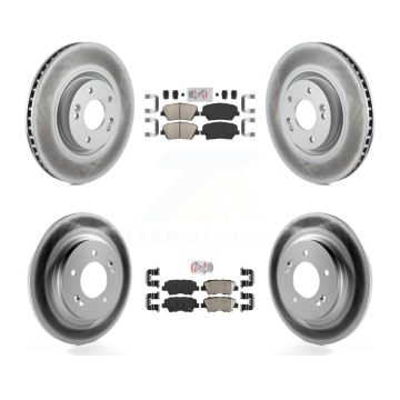 Front Rear Ceramic Pad & Coated Disc Brake Rotors Kit For 2016-2017 Hyundai Azera Limited KGA-101421