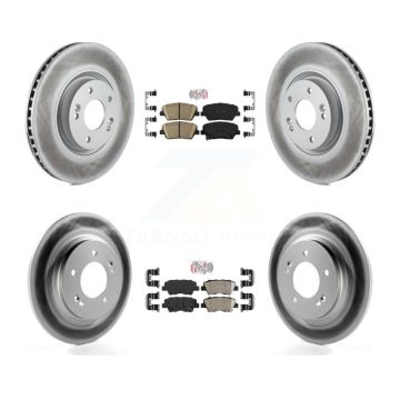 Front Rear Ceramic Pad & Coated Disc Brake Rotors Kit For 2016-2017 Hyundai Azera Limited KGA-101422
