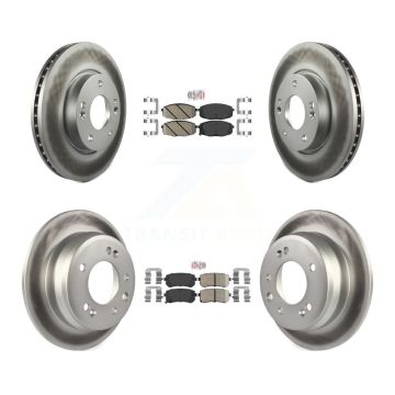 Front Rear Ceramic Pads And Coated Disc Brake Rotors Kit For Hyundai Elantra KGA-101428