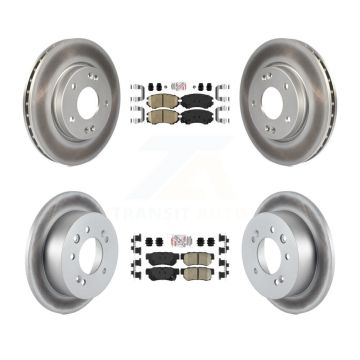 Front Rear Ceramic Pads And Coated Disc Brake Rotors Kit For Hyundai Elantra KGA-101429