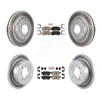 Front Rear Ceramic Pads And Coated Disc Brake Rotors Kit For Hyundai Elantra KGA-101430