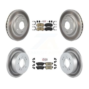 Front Rear Ceramic Pads And Coated Disc Brake Rotors Kit For Hyundai Elantra KGA-101435