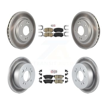Front Rear Ceramic Pads And Coated Disc Brake Rotors Kit For Hyundai Elantra KGA-101436