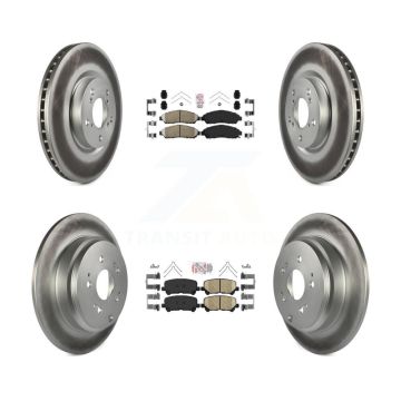 Front Rear Ceramic Pads And Coated Disc Brake Rotors Kit For Honda Pilot Acura MDX ZDX KGA-101449