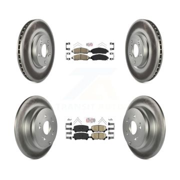 Front Rear Ceramic Pads And Coated Disc Brake Rotors Kit For Honda Pilot Acura MDX ZDX KGA-101450