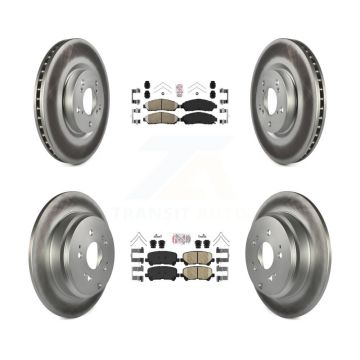 Front Rear Ceramic Pads And Coated Disc Brake Rotors Kit For Honda Pilot Acura MDX ZDX KGA-101451
