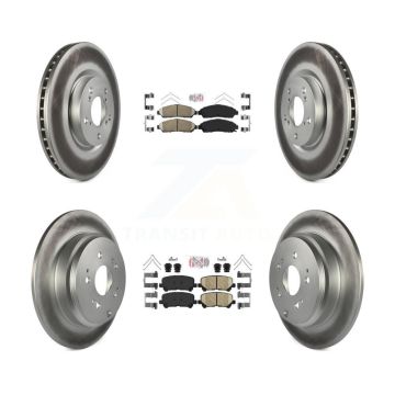 Front Rear Ceramic Pads And Coated Disc Brake Rotors Kit For Honda Pilot Acura MDX ZDX KGA-101452