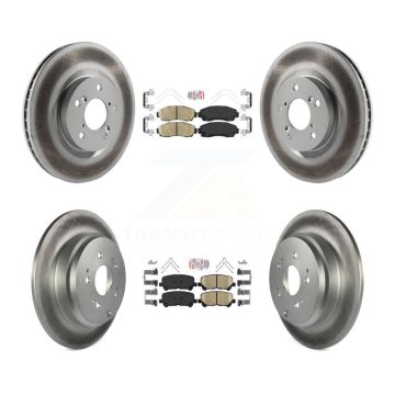 Front Rear Ceramic Pads And Coated Disc Brake Rotors Kit For 2011-2014 Honda Odyssey KGA-101453