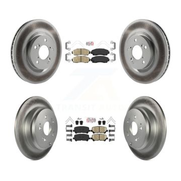 Front Rear Ceramic Pads And Coated Disc Brake Rotors Kit For 2011-2014 Honda Odyssey KGA-101455