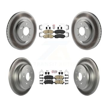 Front Rear Ceramic Pads And Coated Disc Brake Rotors Kit For 2011-2014 Honda Odyssey KGA-101456