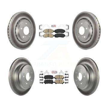 Front Rear Ceramic Pads And Coated Disc Brake Rotors Kit For 2015-2017 Honda Odyssey KGA-101457