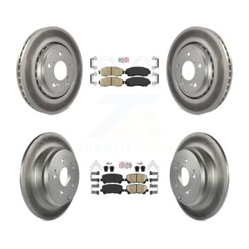 Front Rear Ceramic Pads And Coated Disc Brake Rotors Kit For 2015-2017 Honda Odyssey KGA-101459