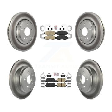 Front Rear Ceramic Pads And Coated Disc Brake Rotors Kit For 2015-2017 Honda Odyssey KGA-101460